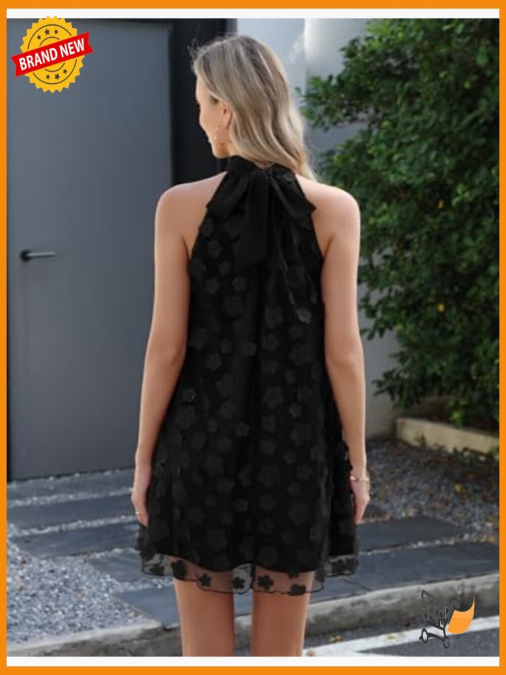 Halter Tulle Floral Bridal Shower Cocktail Wedding Guest Short A Line - Picture 4 of 7
